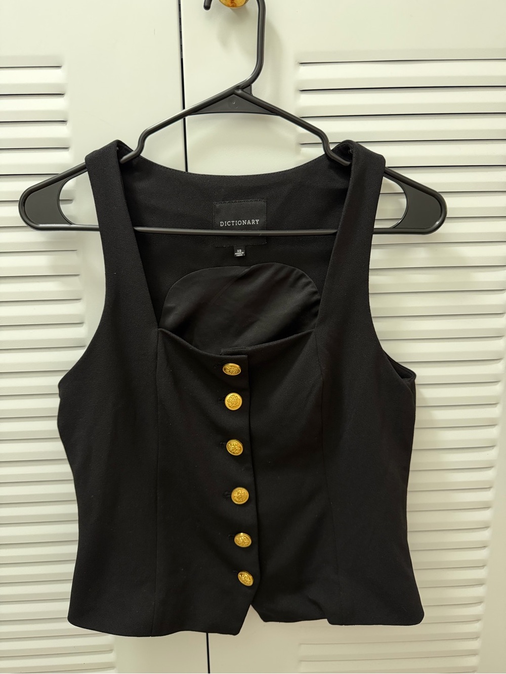 DICTIONARY Black Tailored Button-Front Tank Top